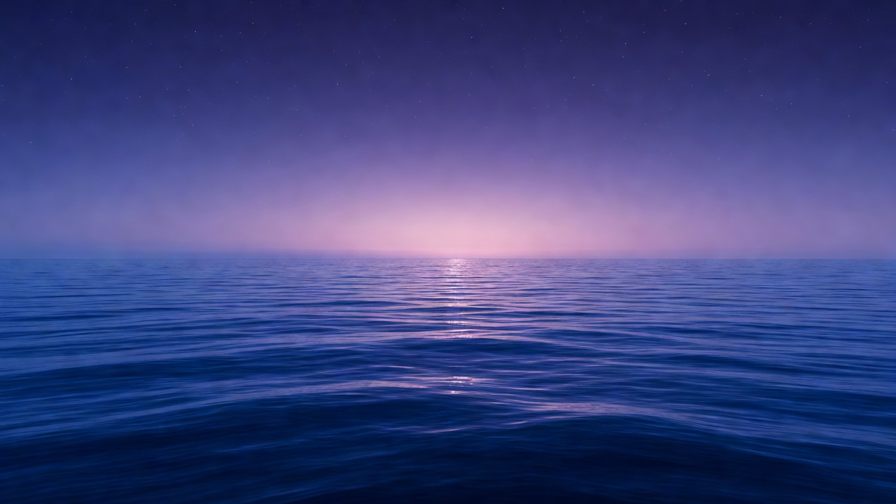 Beautiful deep blue ocean twilight scene
